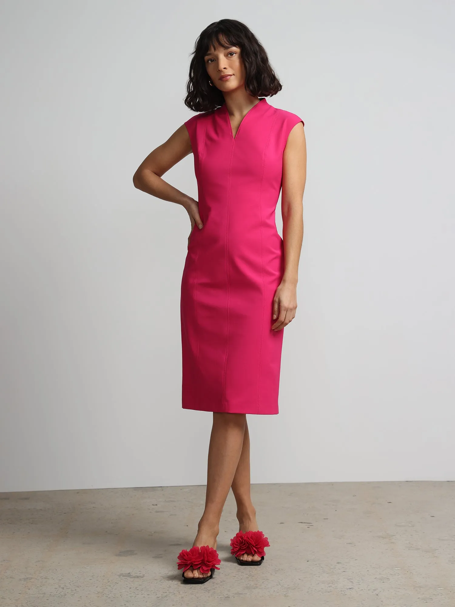 V-Neck Sheath Dress - Fit To Flatter
