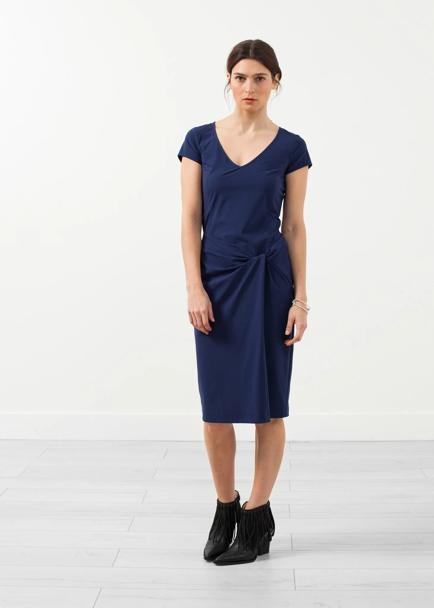V-Neck Twist Dress - A Stylish and Fashionable Choice