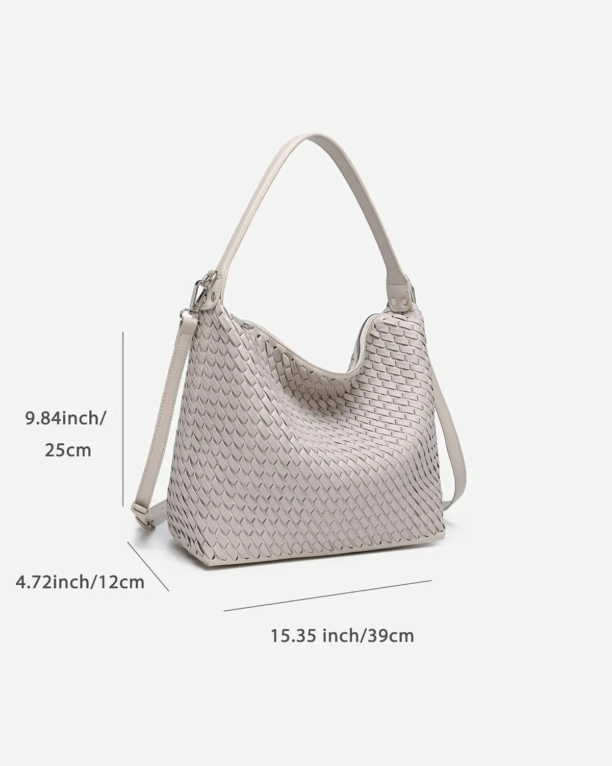 Vegan Leather Hobo Bag for Women-Soft Handbag, Shoulder or Crossbody Purse Lightweight for Daily Use