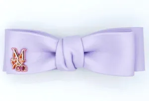 Vegan Mini Leather Hair Bow - Spring Lilac