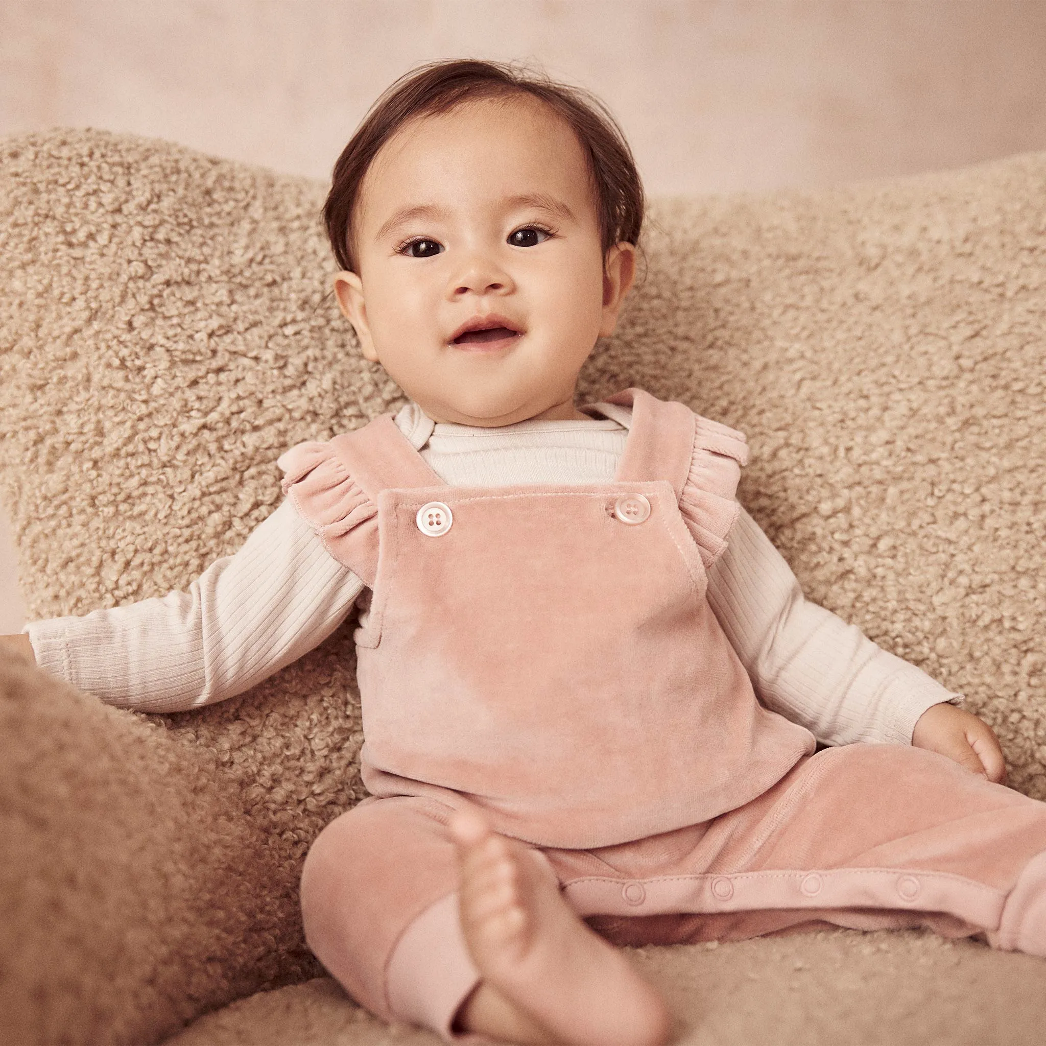 Velour Frill Dungarees