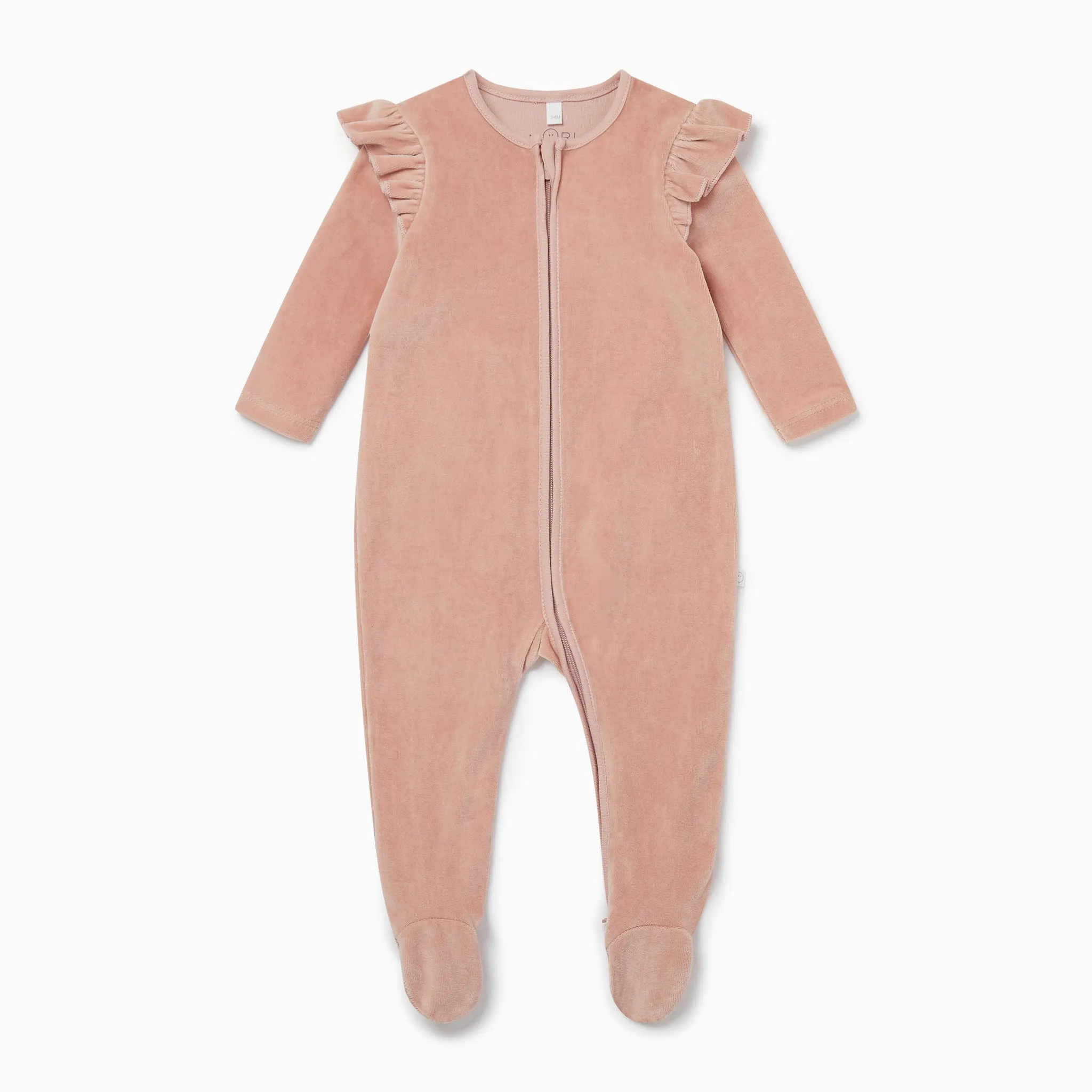 Velour Frill Zip-Up Romper