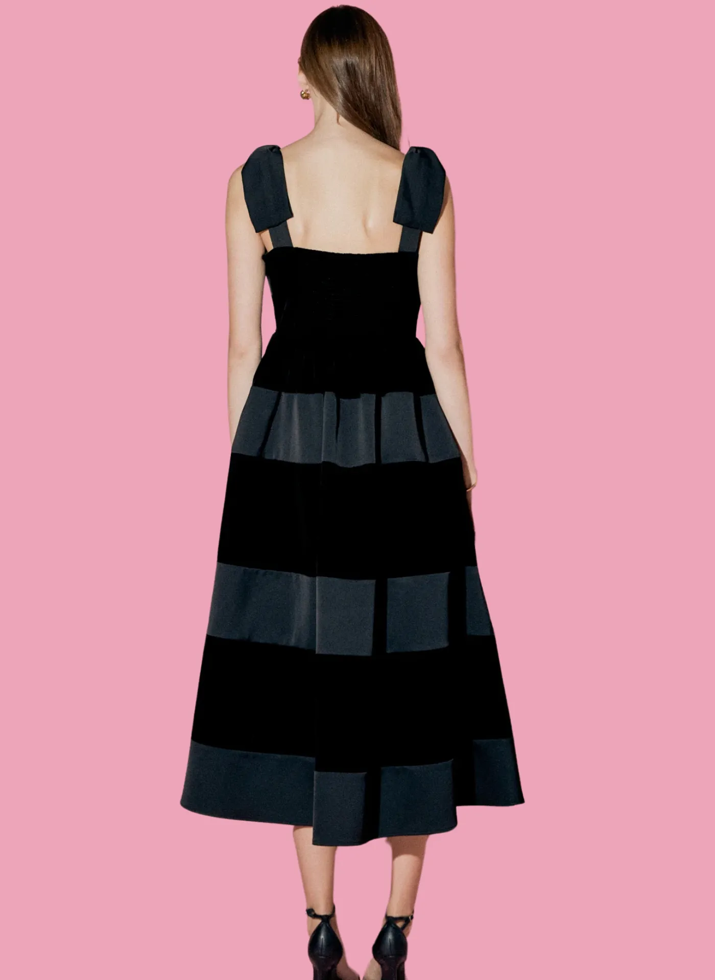Velvet Contrast Sleeveless Dress