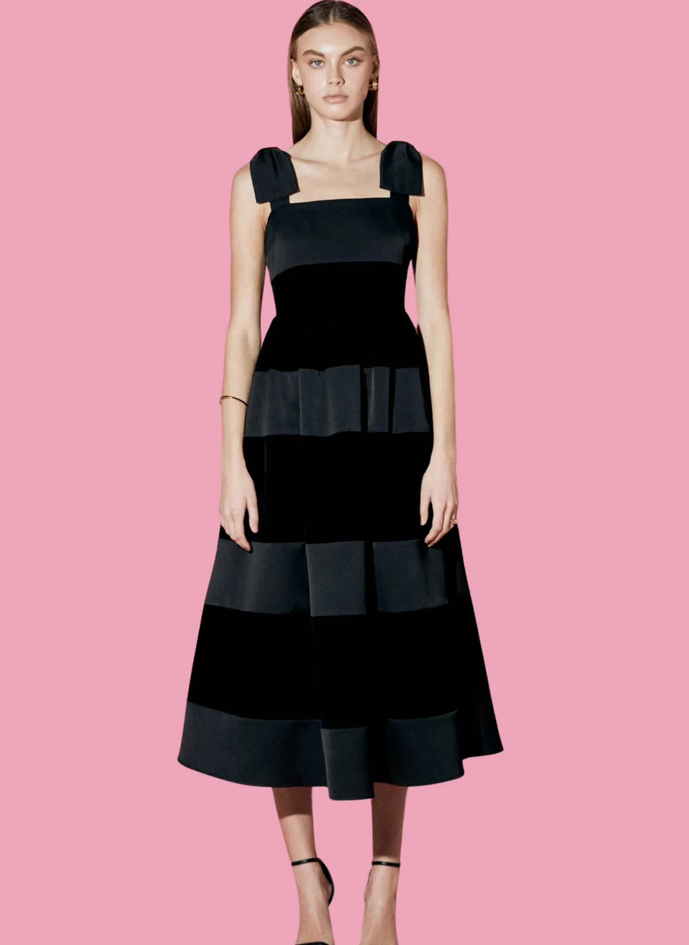 Velvet Contrast Sleeveless Dress