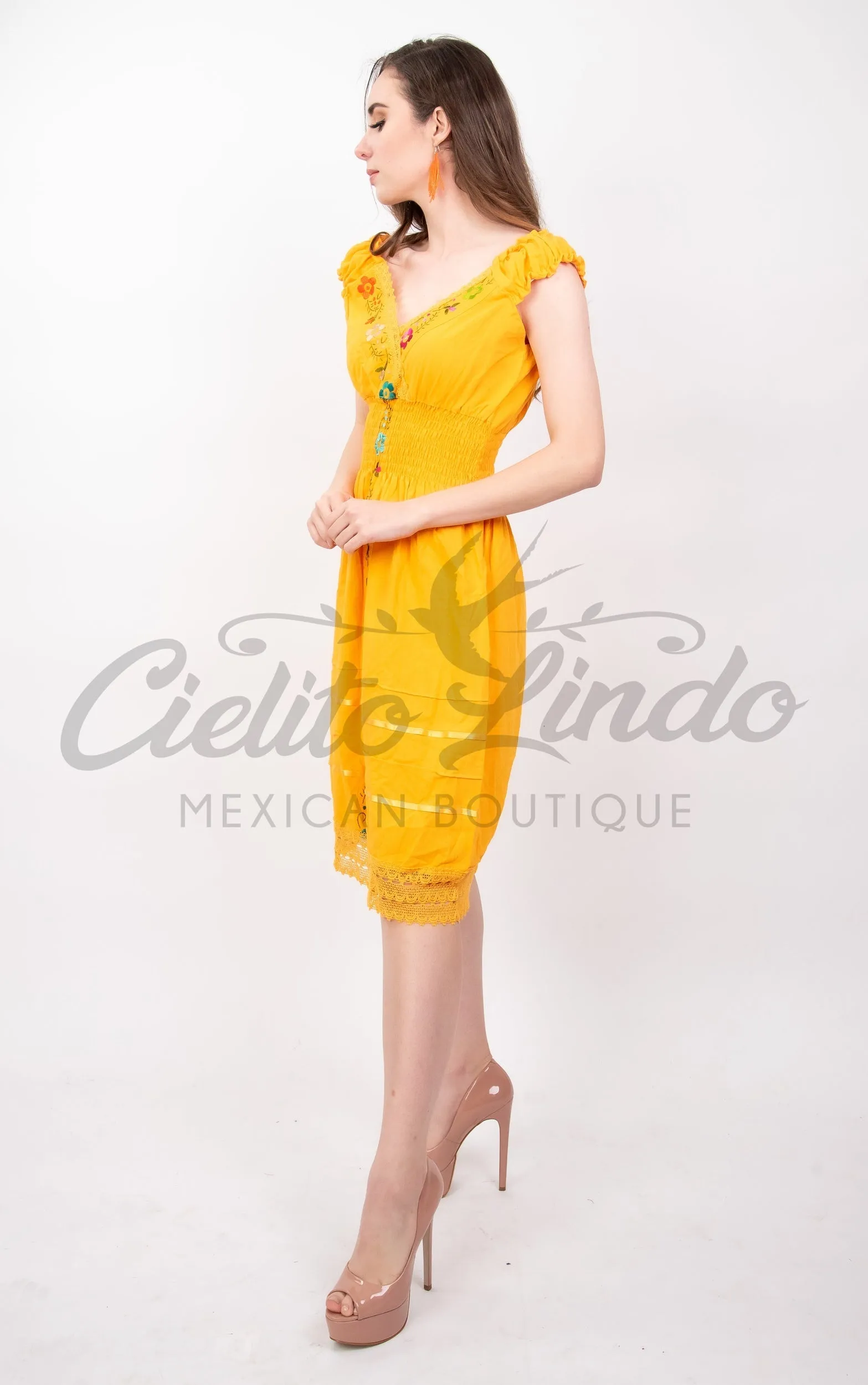 Vely Mexican V-Neck Dress