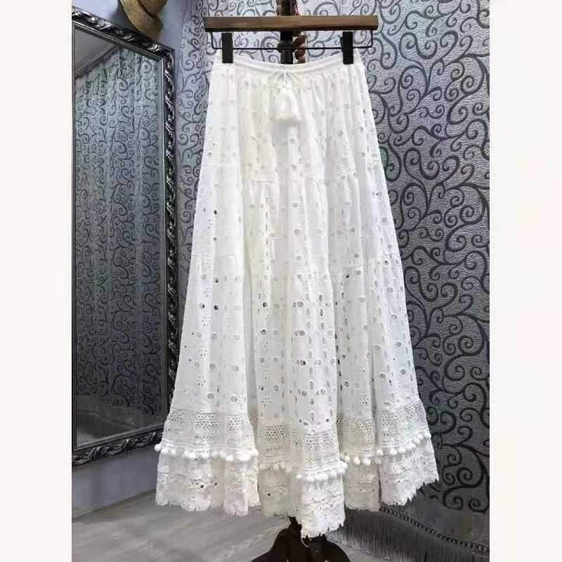 Versatile Hollow Out Vacation Beach Skirt