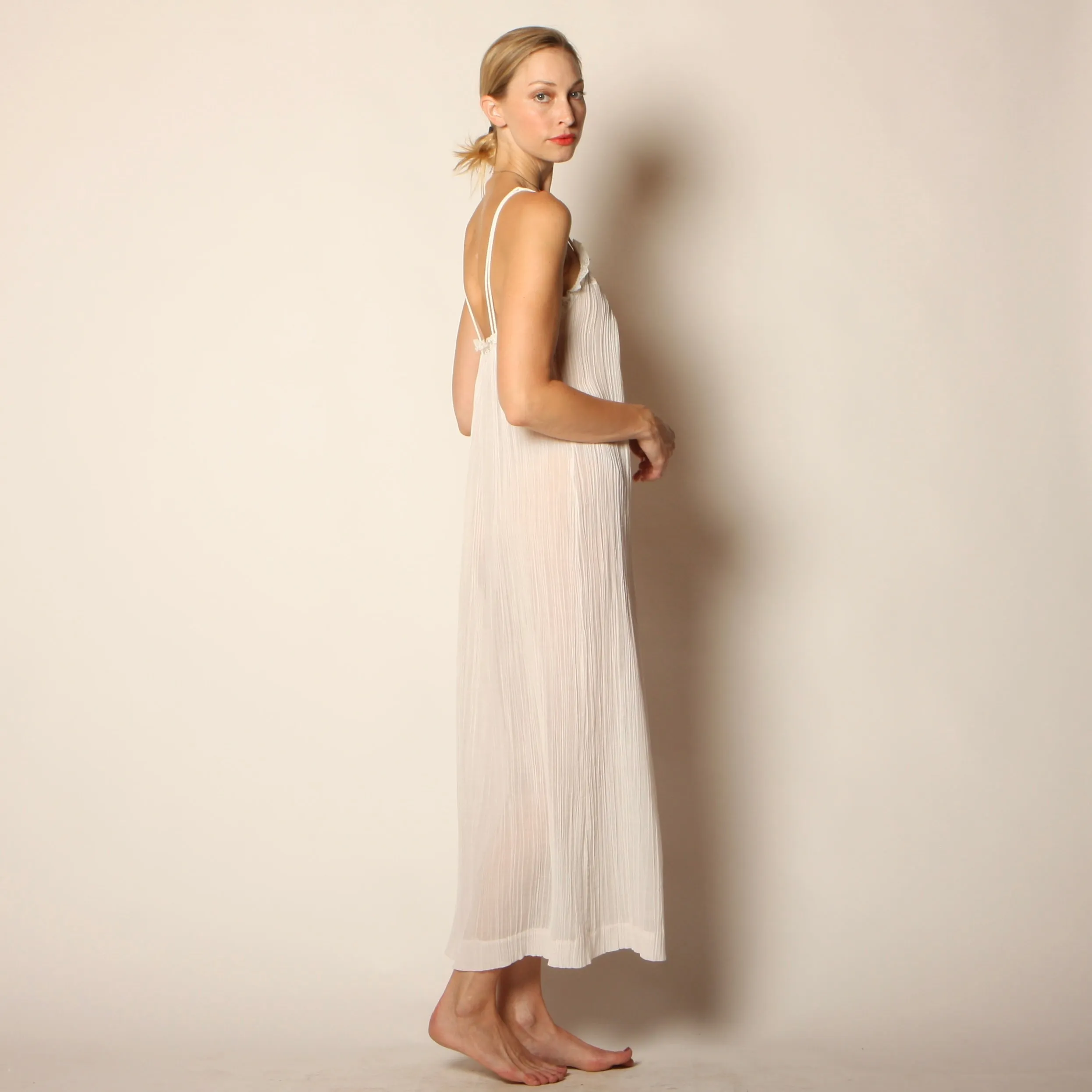 Vintage 70's Christian Dior Victorian Gauze Slip Dress