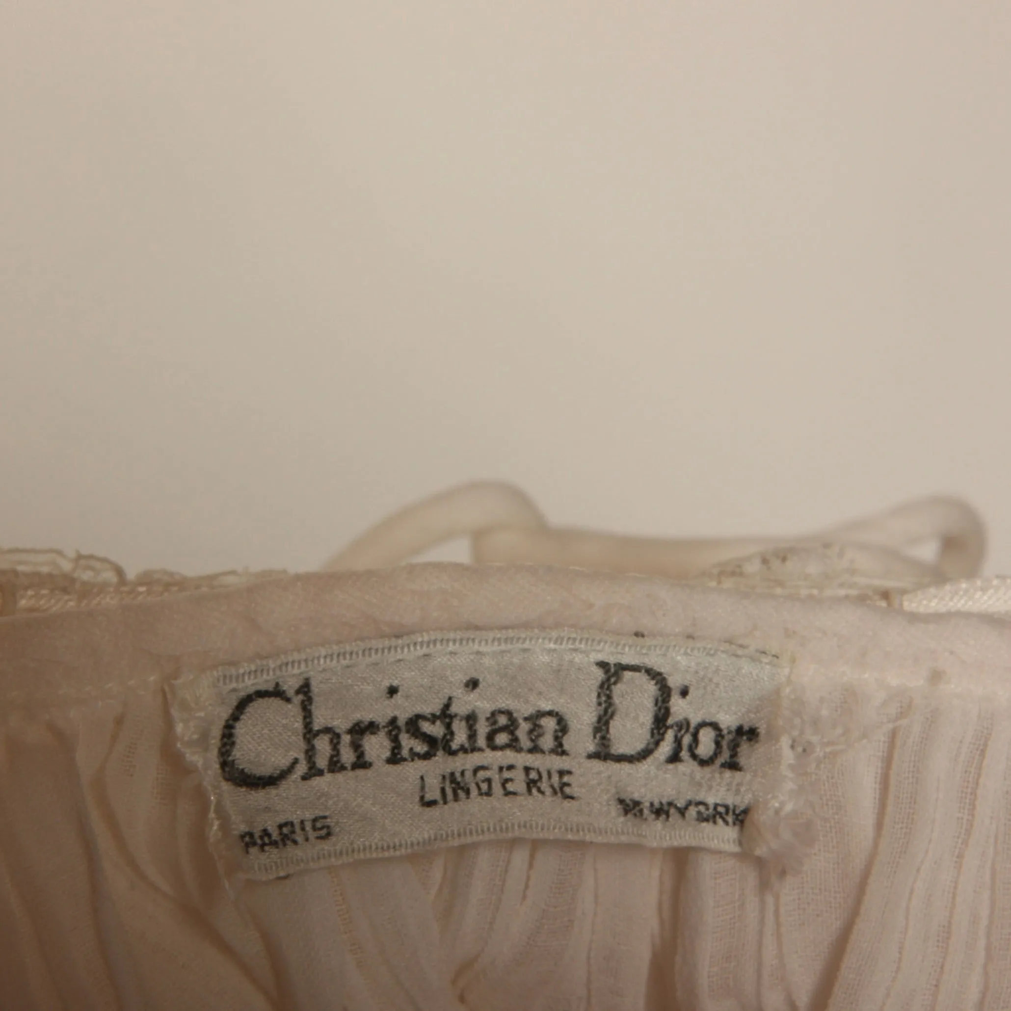 Vintage 70's Christian Dior Victorian Gauze Slip Dress