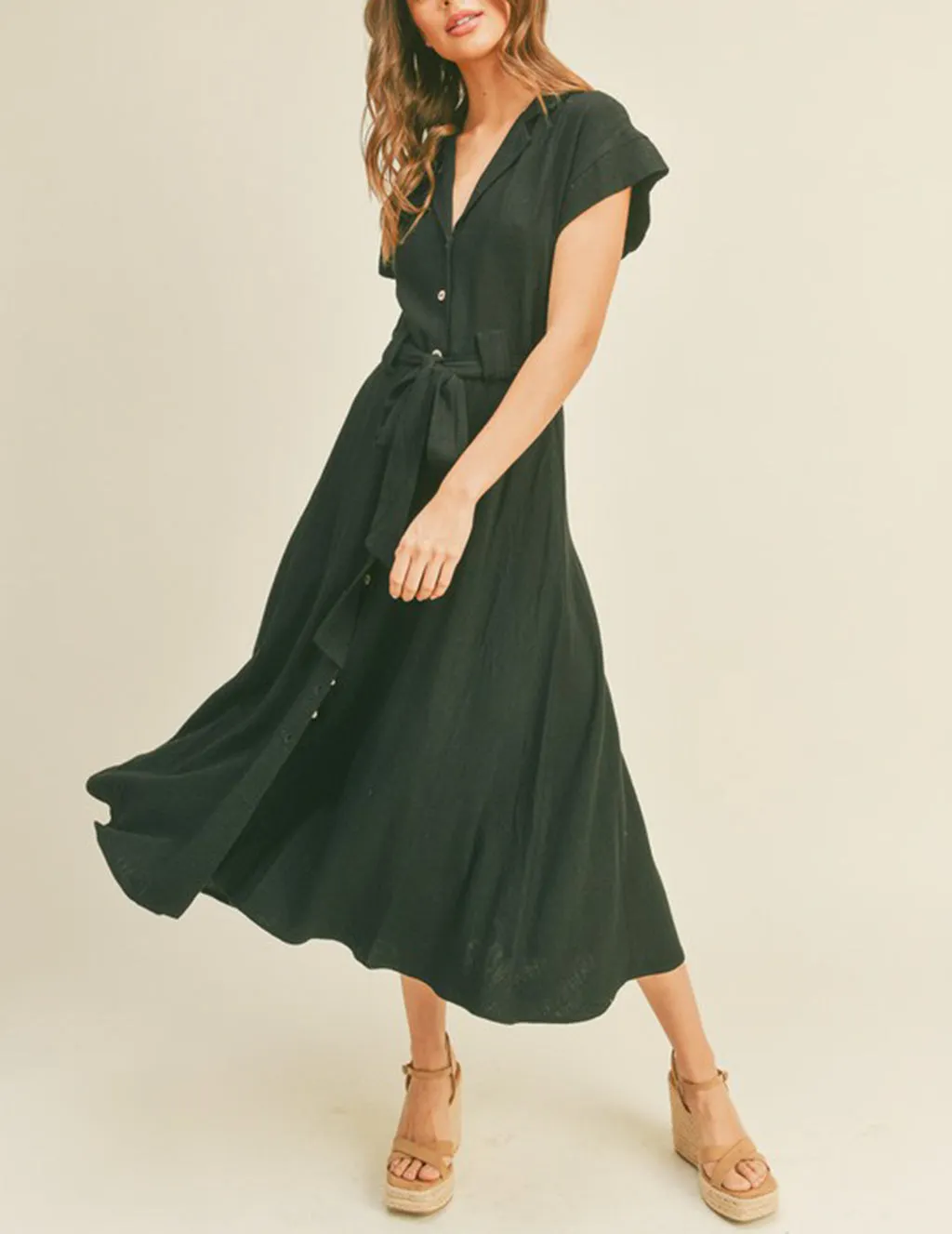 Vonda Belted Shirt Dress