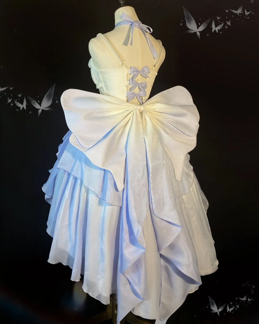 Wenkouban-Christmas Thanksgiving Gift New Year's Eve Dress party look inspos back to school dress  Gradient Bowknot Pearl Rosette Lolita Dress