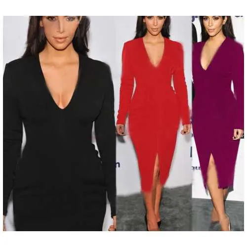Wholesale Celebrity Bodycon Midi Slit Dress Purple