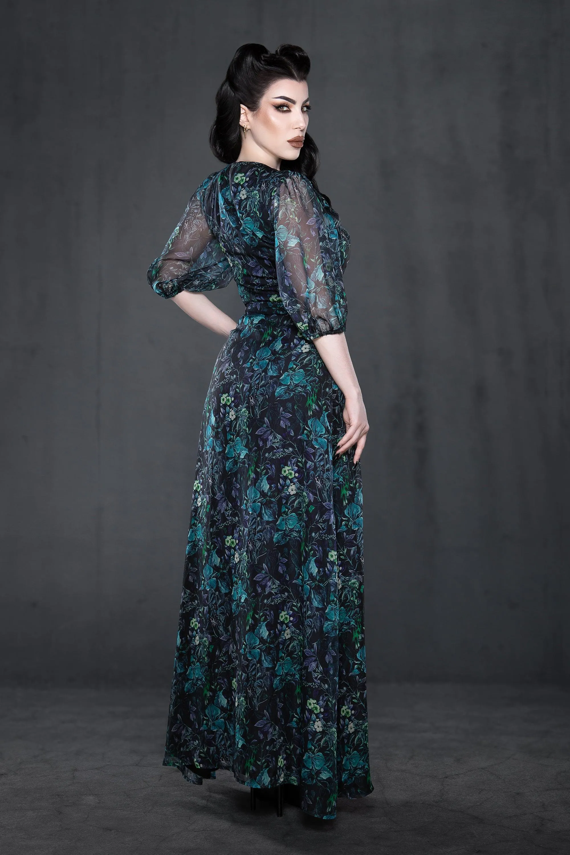 Winona Maxi Dress - Green Botanical