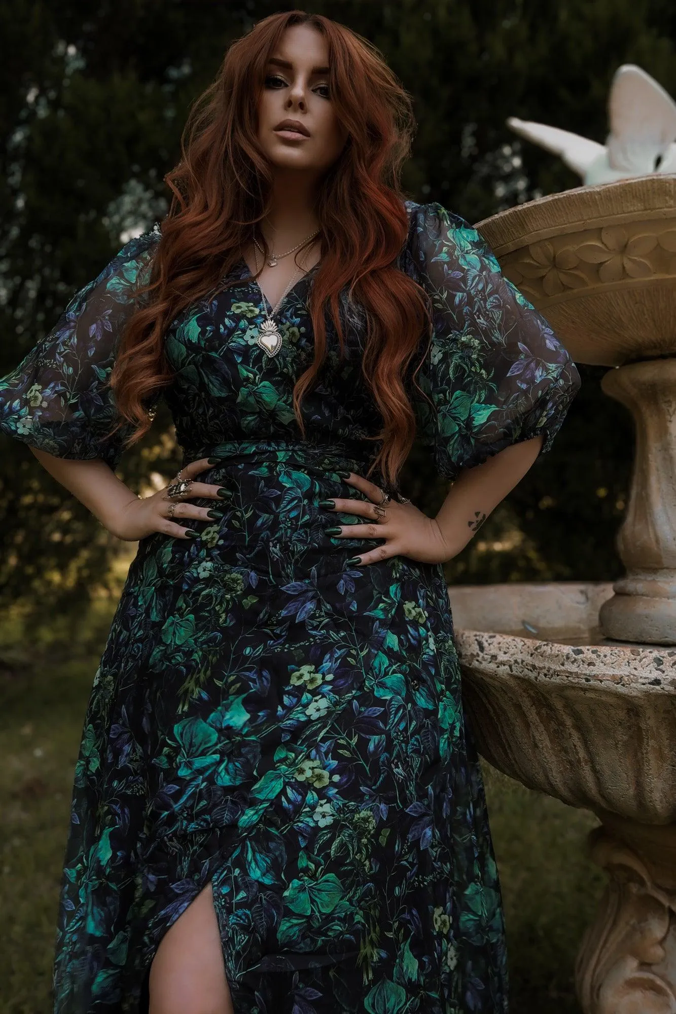 Winona Maxi Dress - Green Botanical