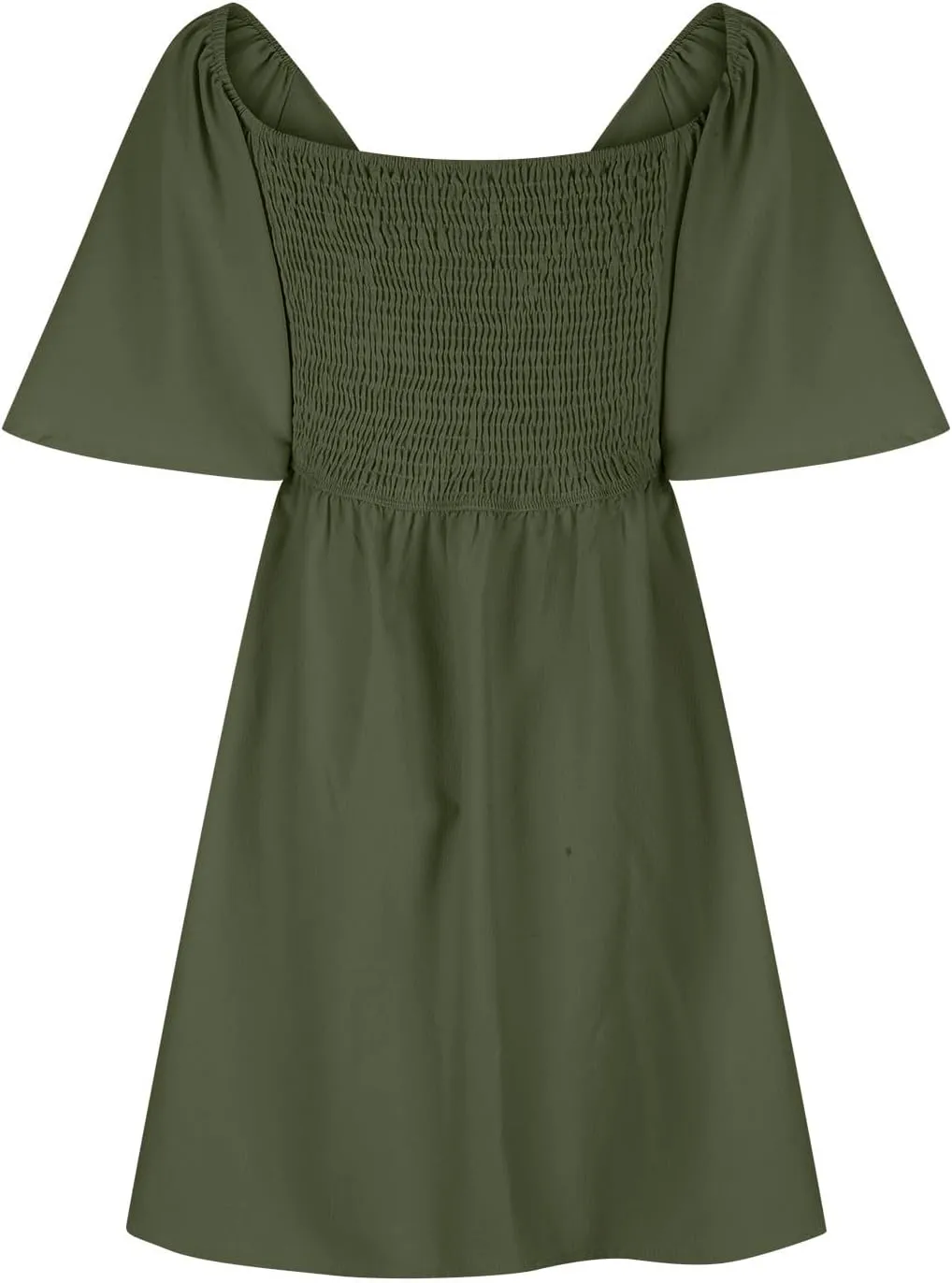 Womens Boho Ruffle Midi Dress Tie Front Sweetheart Neckline Casual Dress Solid Color Aline Dress Trendy Summer Sundress
