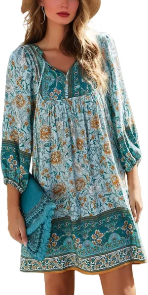 Womens Dress V Neck Long Sleeve Oversized Casual Cute Short Dresses Ladies Beach Sundresses