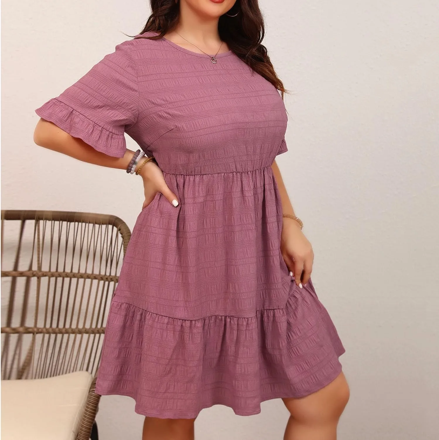 Womens Dresses Short Sleeve Dresses for Women Boat Neck Maxi Long Midi Flowy Fall Summer Dresses 2025