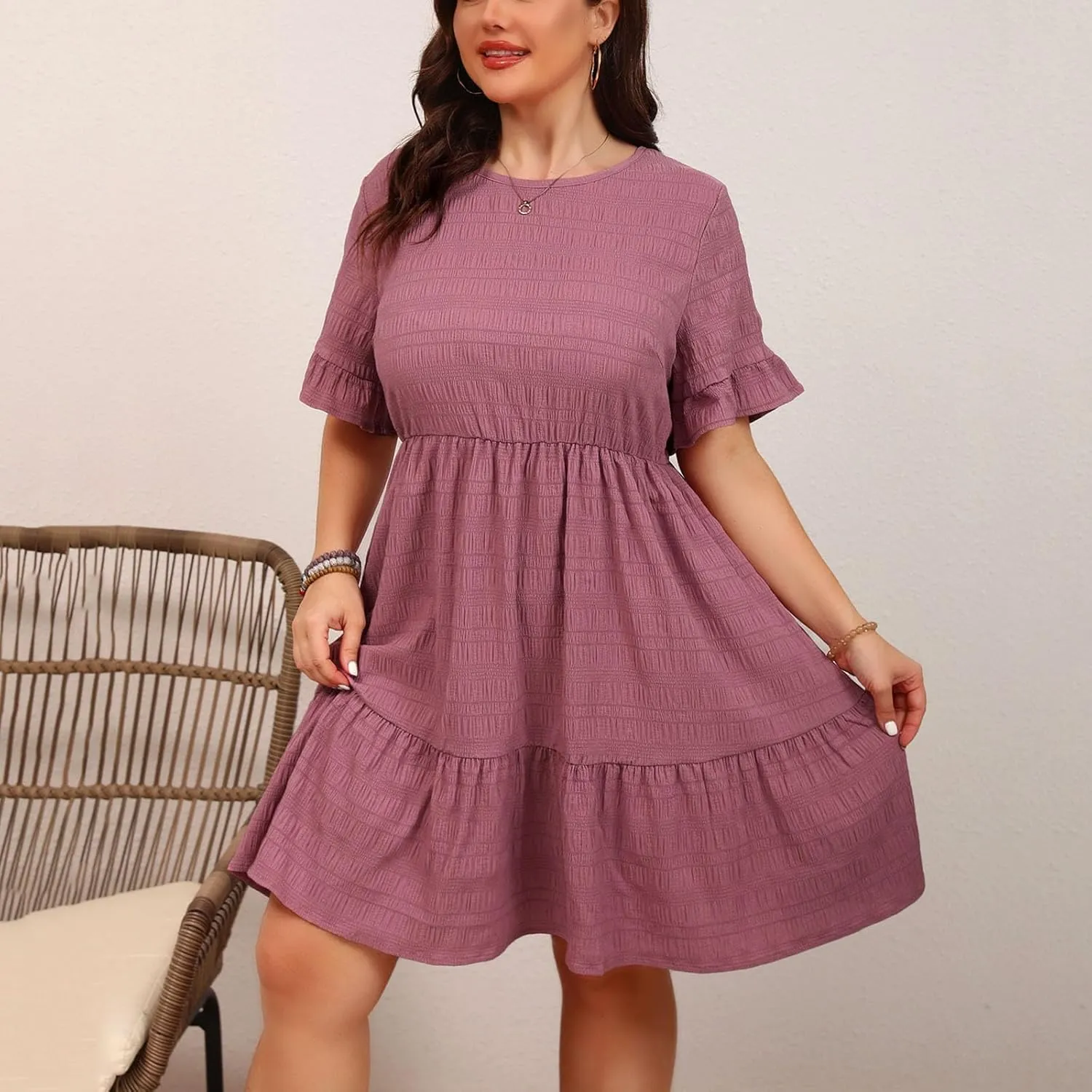 Womens Dresses Short Sleeve Dresses for Women Boat Neck Maxi Long Midi Flowy Fall Summer Dresses 2025