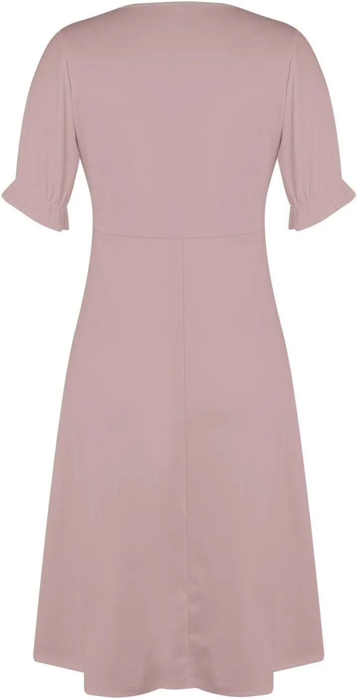 Womens Dresses Summer Womens Summer Dresses Casual Boho Puff Sleeve Midi Dresses for Women Cute