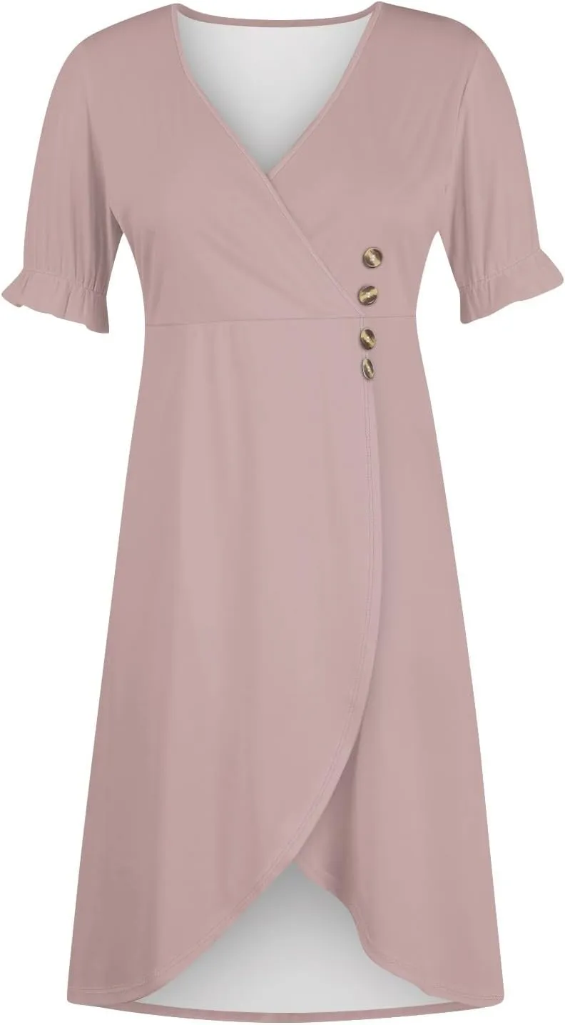 Womens Dresses Summer Womens Summer Dresses Casual Boho Puff Sleeve Midi Dresses for Women Cute