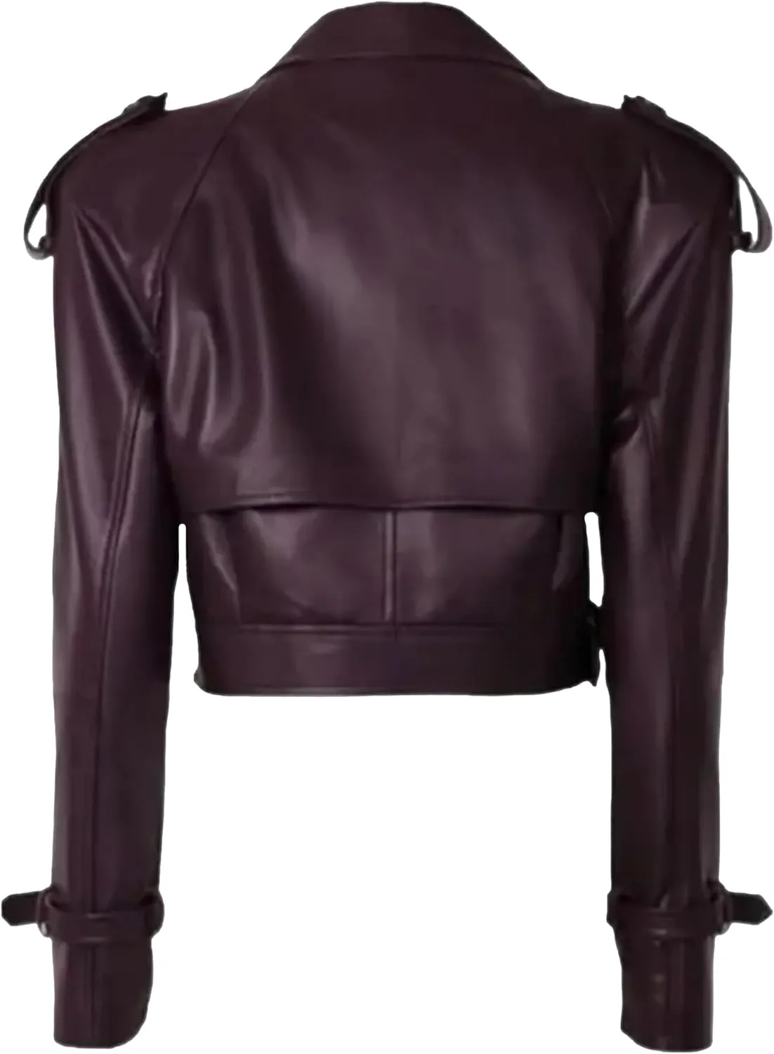 Women's Real Leather Black Top Short Outdoor Fashion Biker Motorcycle Jacket Women