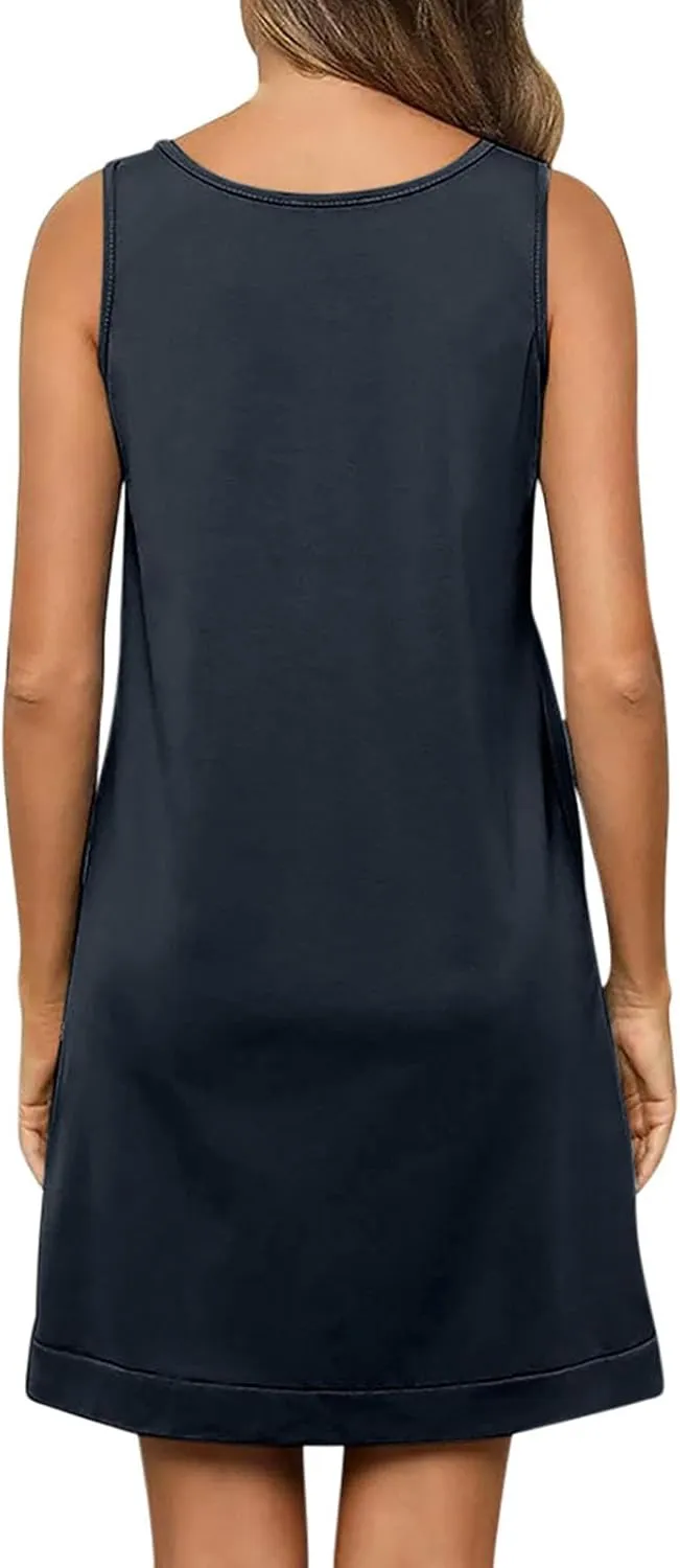 Womens Sexy V Neck Ruffle Sleeveless Mini Dress Casual Backless Lace Up Summer Loose Fit Solid Color Dresses