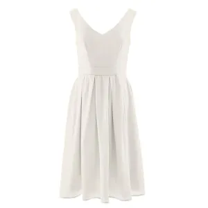 Women's Solid Bamboo Woven Dress, Natural White