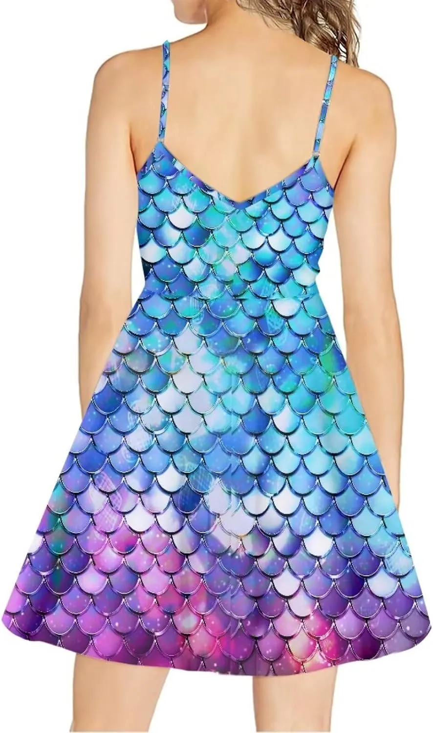 Womens Summer Casual Swing Tank Dresses, Beachwear Sleeveless Dresses for Girls