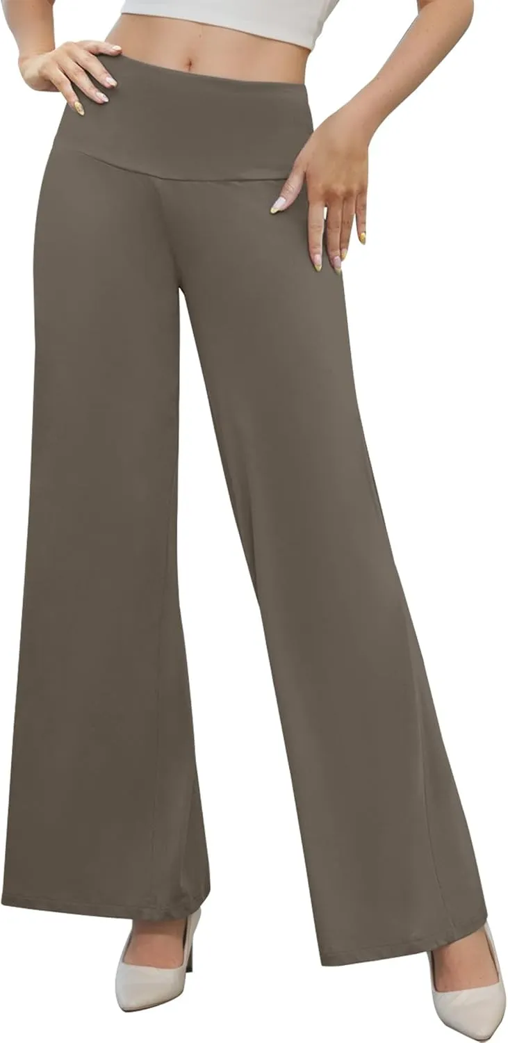 Womens Wide Leg High Waist Palazzo Pants for Women Casual Soft Lounge Pants Loose Comfy Trousers