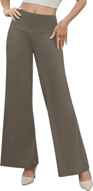 Womens Wide Leg High Waist Palazzo Pants for Women Casual Soft Lounge Pants Loose Comfy Trousers