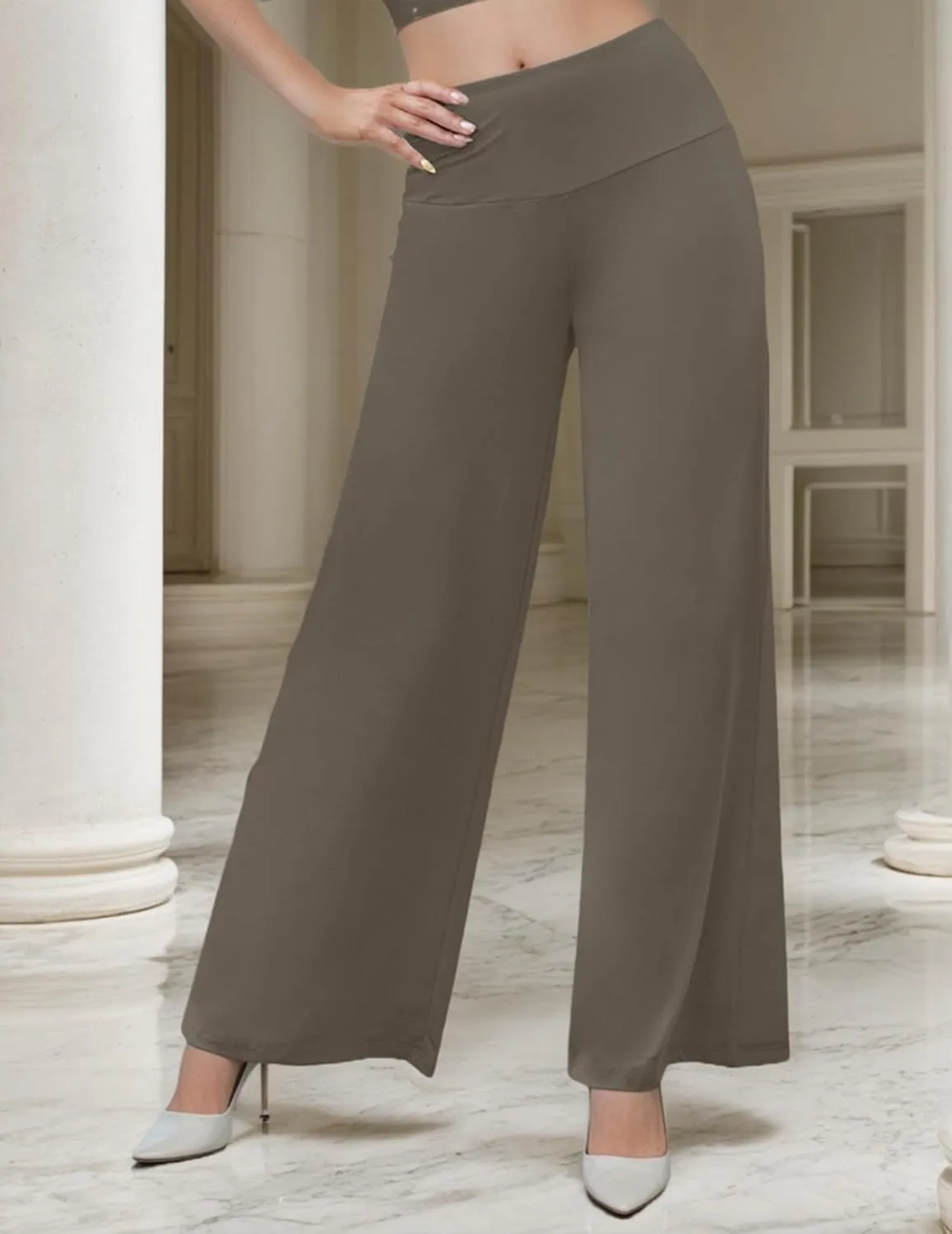 Womens Wide Leg High Waist Palazzo Pants for Women Casual Soft Lounge Pants Loose Comfy Trousers