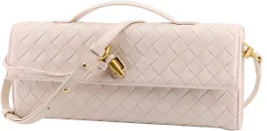 Woven Bag Clutch Purse for Women Ladies Party Handbag Wedding Cocktail Prom Crossbody Shoulder Bag