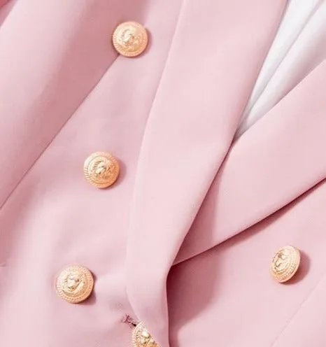 Zakelijk Pak - Dames - In Zacht Roze, Stijlvolle Pasvorm met Elegante Look